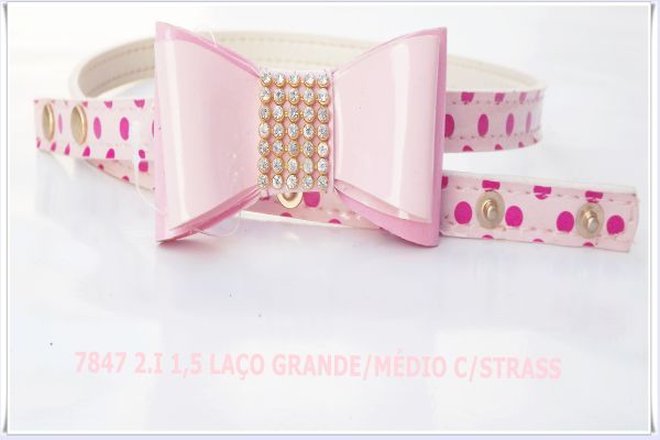 7847 - cintos 1,4 cm com laço duplo com apliq. strass